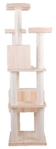 1.88m Sky-high Multi-Tier Solid Wood Cat Gym Wooden Cat Trees Extra tall