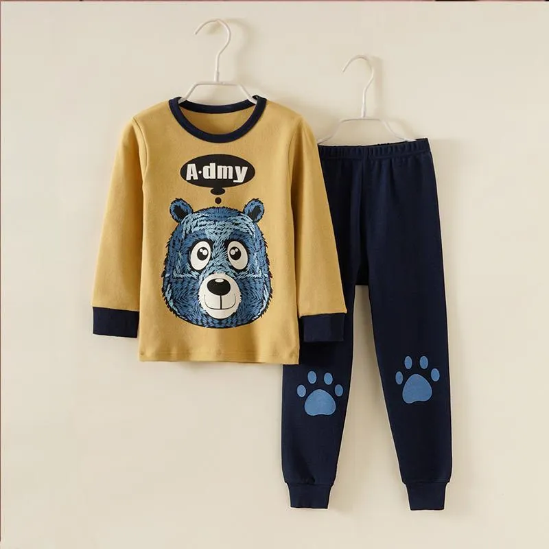 2-piece Bear Pattern Pajamas Sets for Toddler Boy Wholesale Children's Clothing