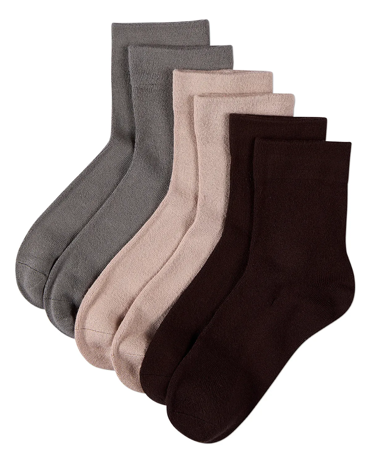 3 Pair Women's Silky-Soft Comfort Cuff Crew Socks