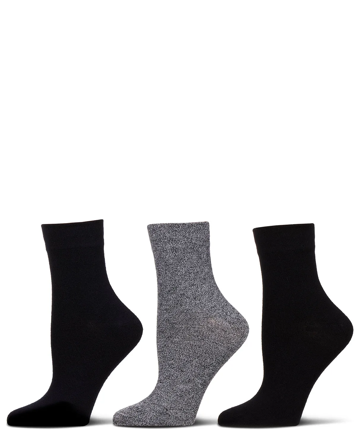 3 Pair Women's Silky-Soft Comfort Cuff Crew Socks