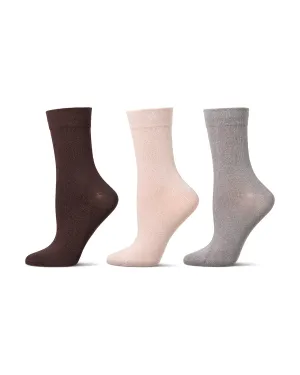 3 Pair Women's Silky-Soft Comfort Cuff Crew Socks