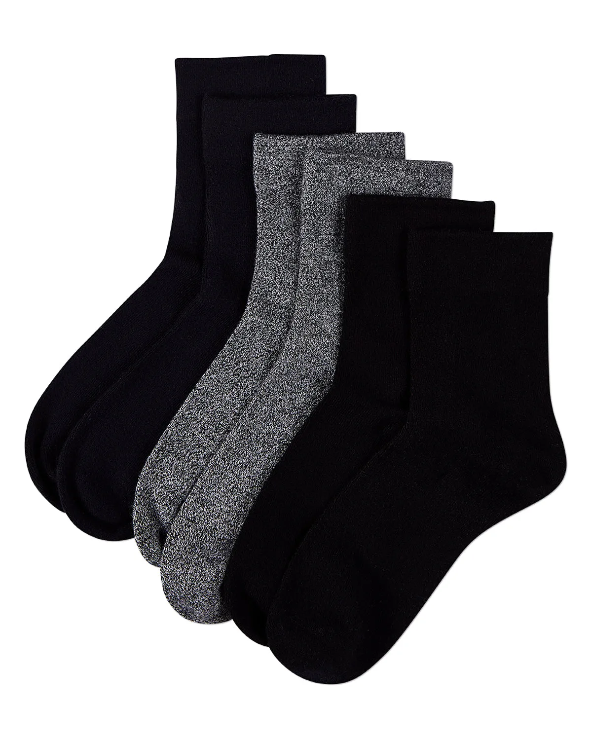 3 Pair Women's Silky-Soft Comfort Cuff Crew Socks