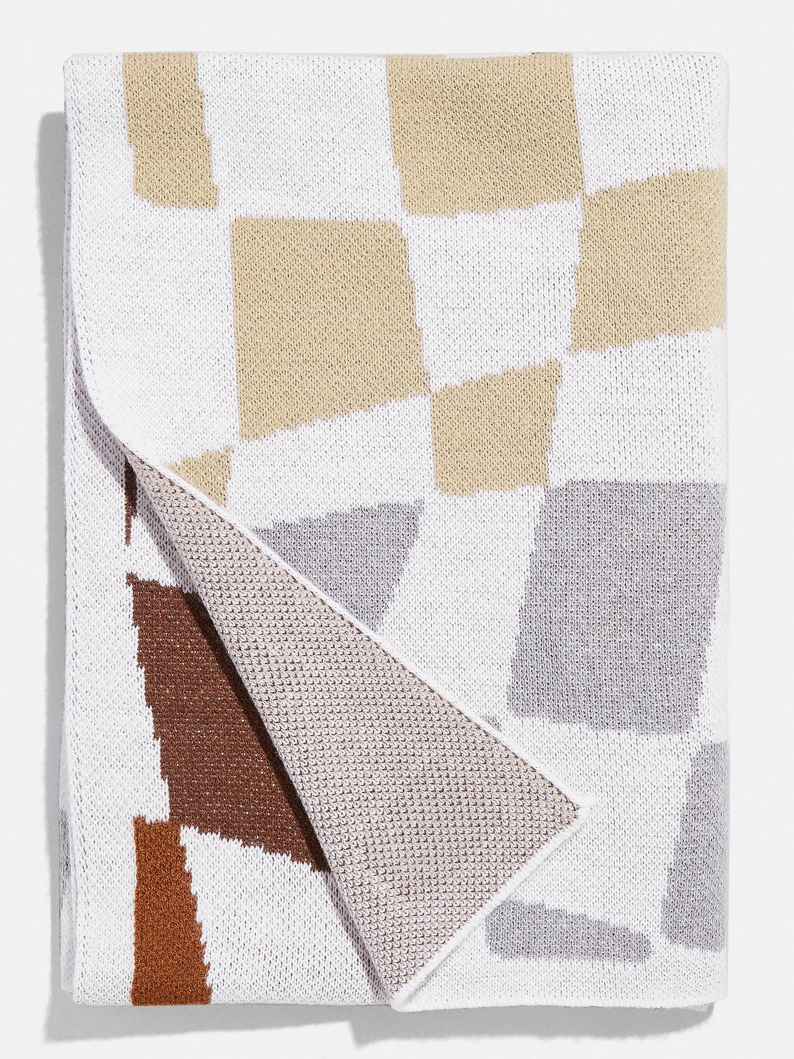 3D Check Custom Blanket - Brown Ombre