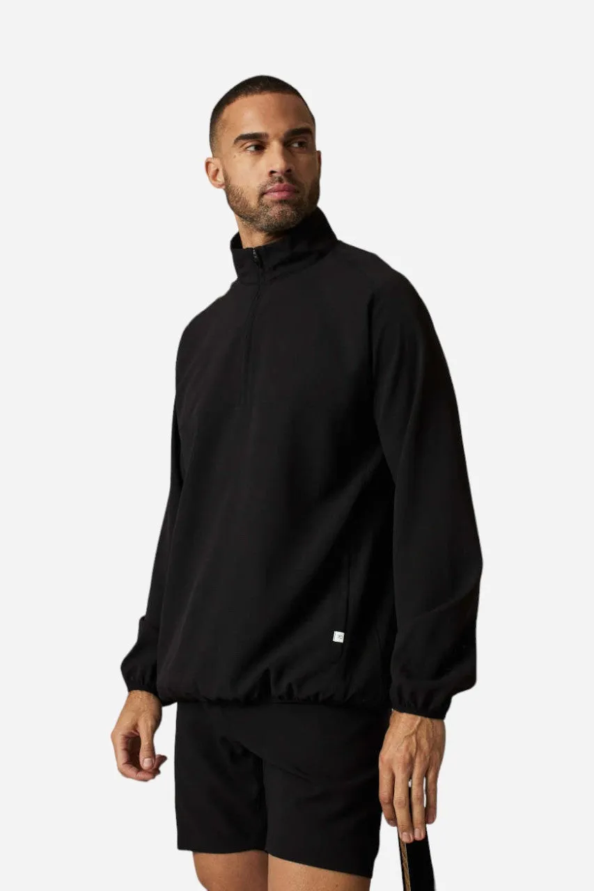 7 Diamonds Oxygenate Solid Quarter-Zip Pullover in Black