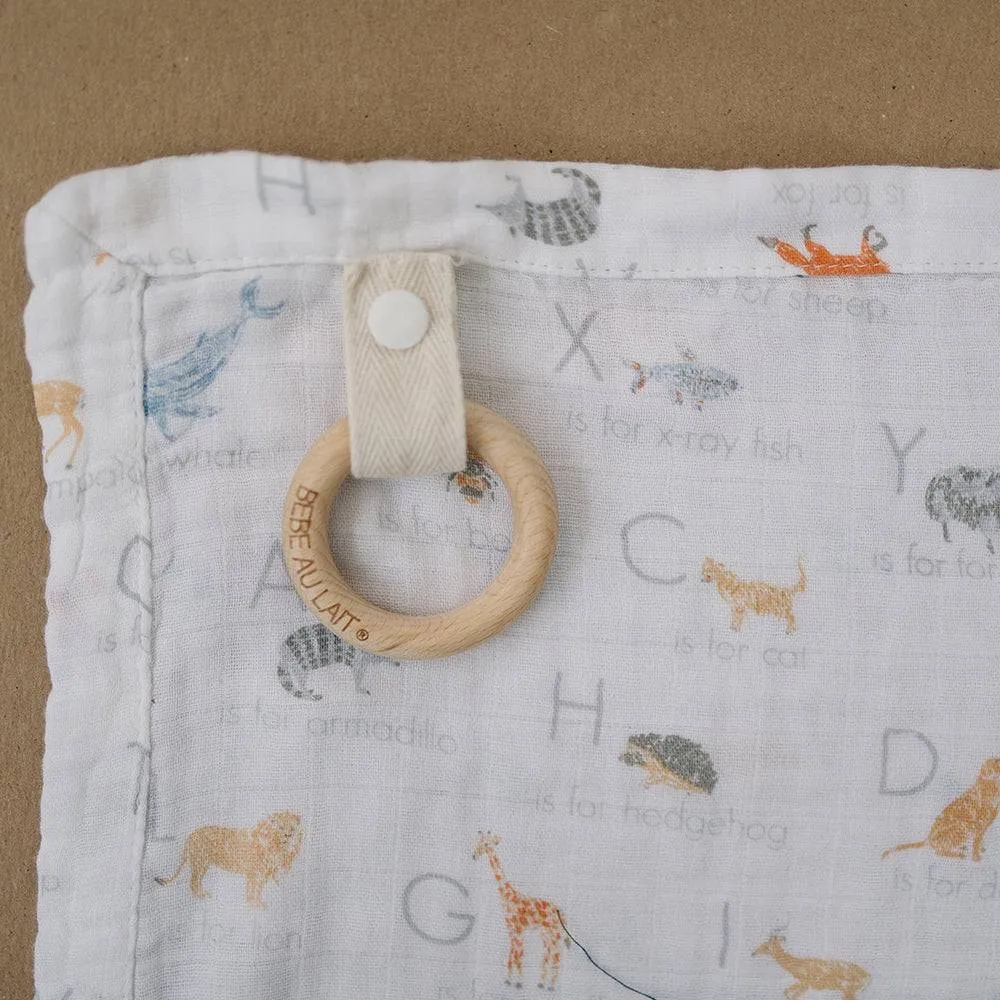 Animal Alphabet Oh So Soft Muslin Teether Blanket