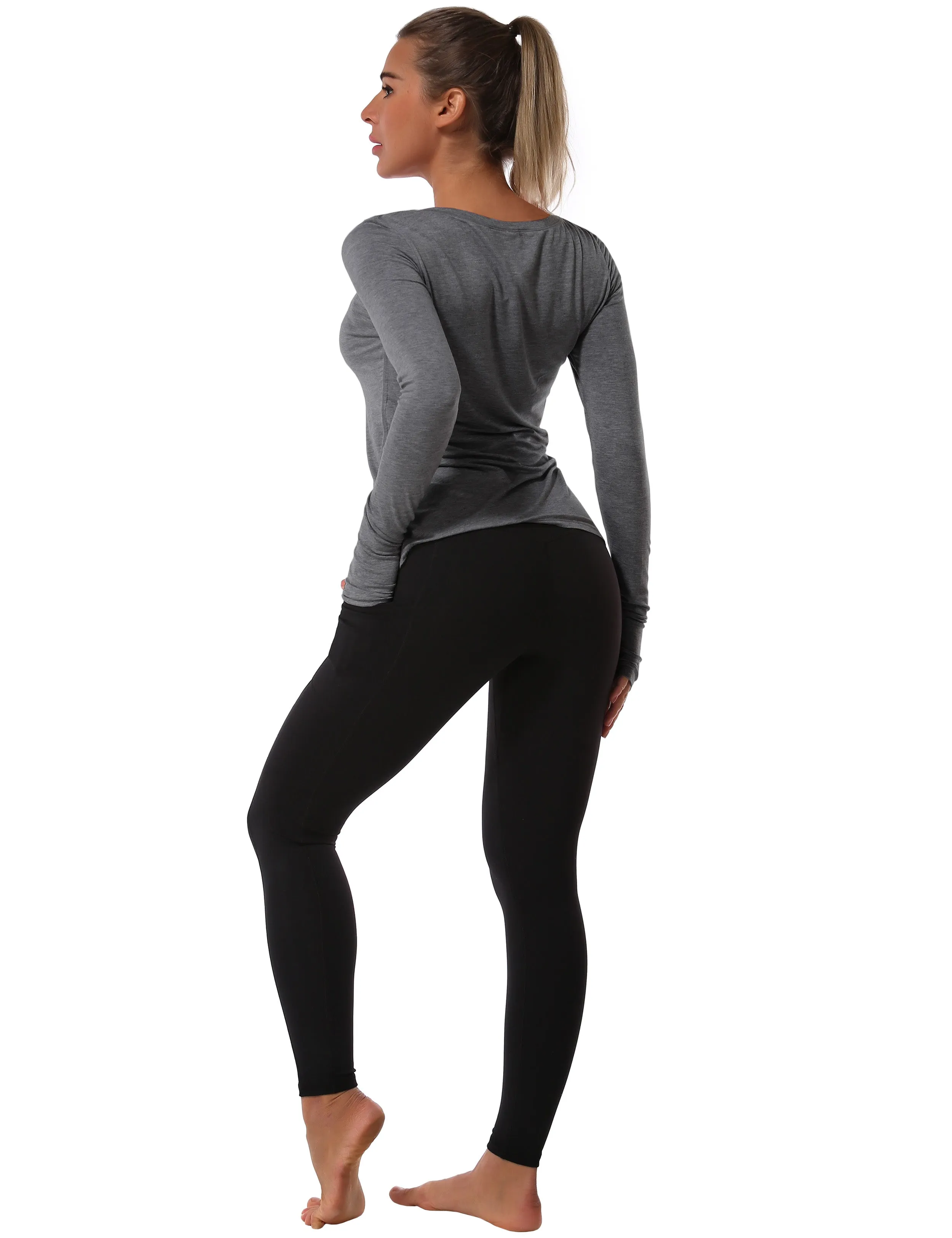 Athlete Long Sleeve Tops heathercharcoal_Biking