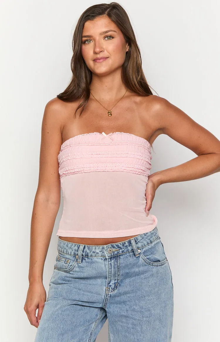 Aubrielle Pink Ruffle Top