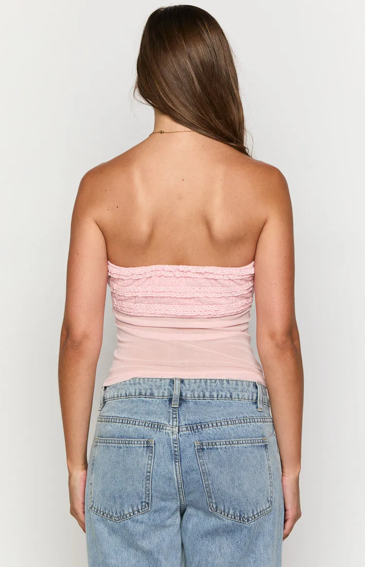 Aubrielle Pink Ruffle Top