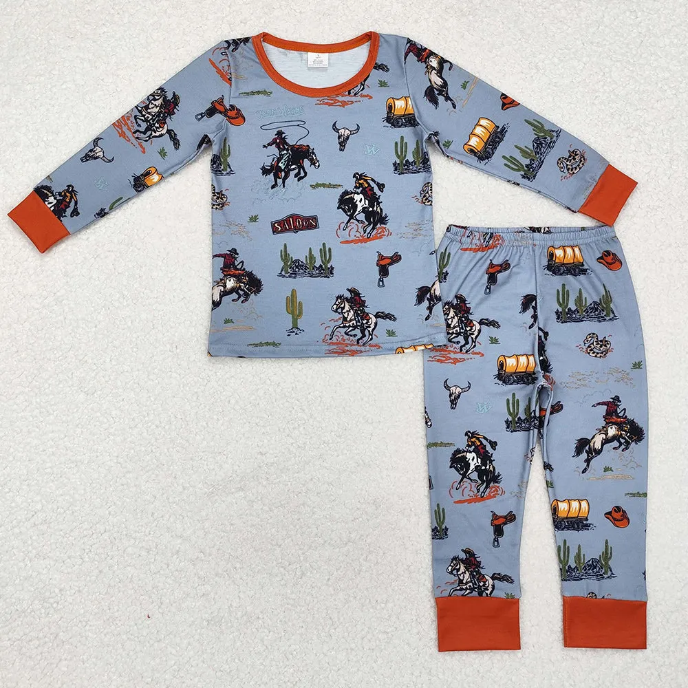 Baby Boys Pajamas Western Rodeo Bamboo Pajamas Sleepwear Sets BLP0900