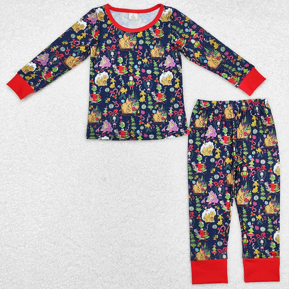 Baby Kids Pajamas Christmas Bamboo Pajamas Clothes Sets BLP0700