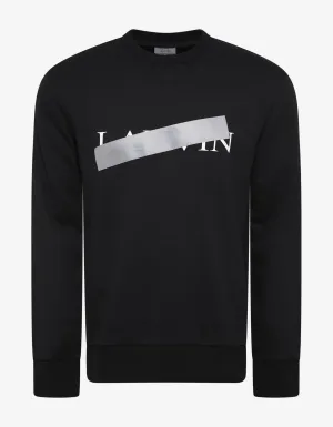 Black Strikethrough Logo Print Sweatshirt