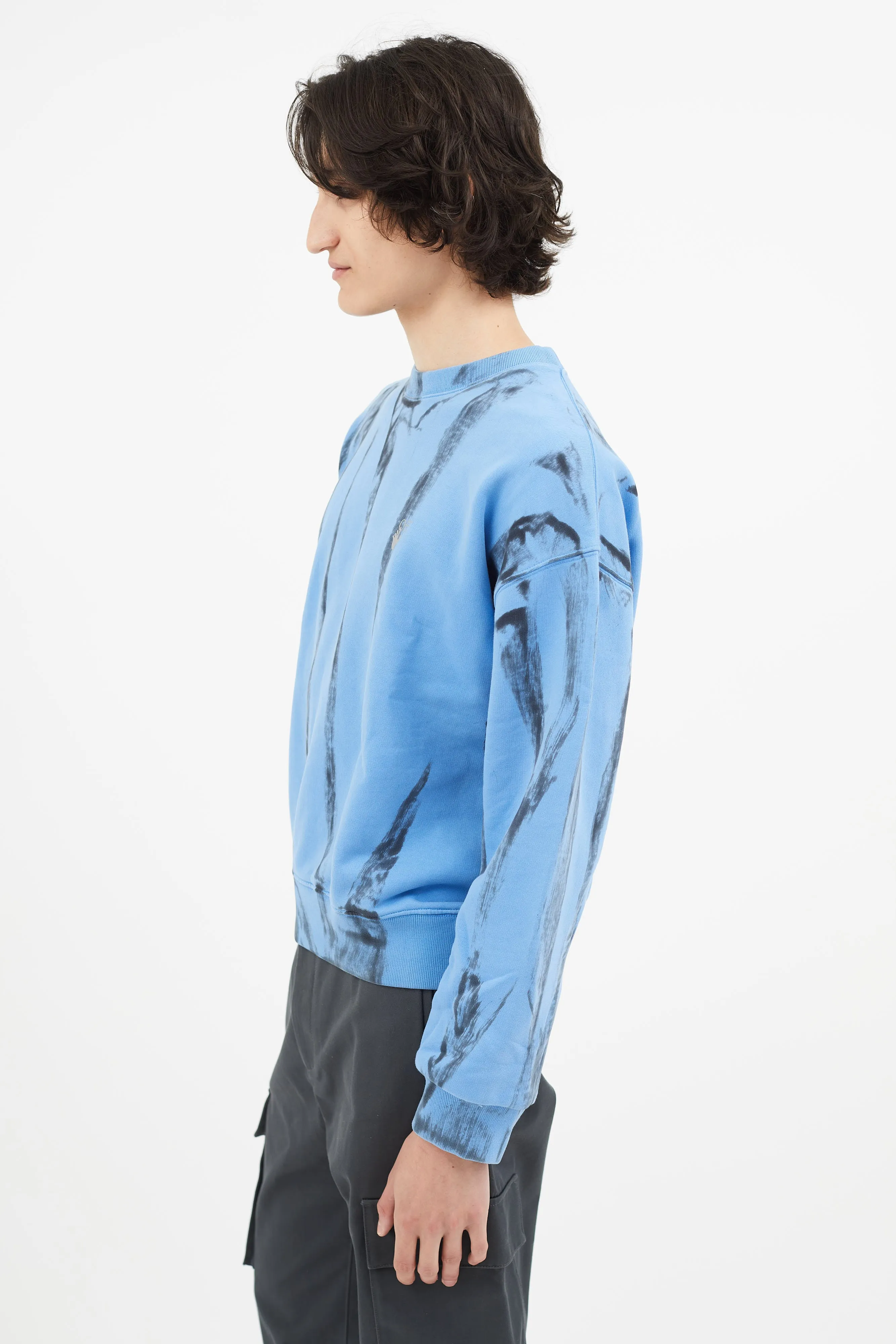 Blue Reflective Arrow Tie-Dye Sweater