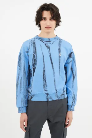 Blue Reflective Arrow Tie-Dye Sweater