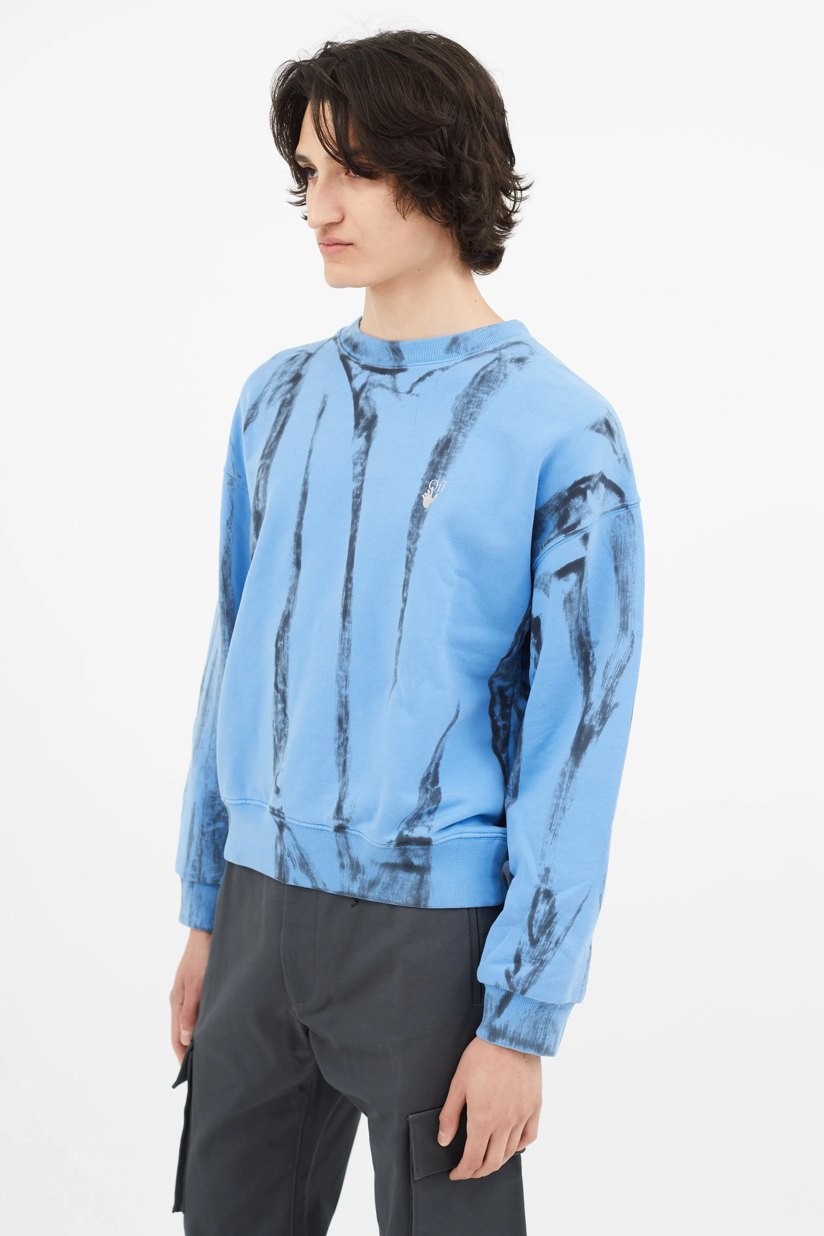 Blue Reflective Arrow Tie-Dye Sweater