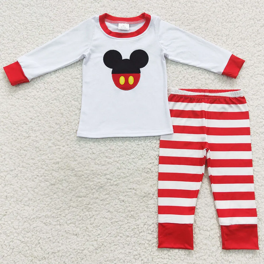 Boutique Boys Pajamas Embroidery Fashion Kids Sibling Pajamas Girls Sleepwear BLP0205 GLP0508