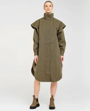 BRGN Tyfon Green Tweed Coat