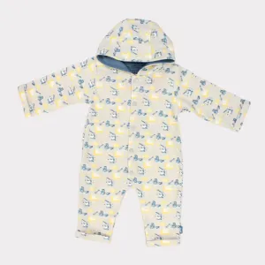 Building Equipment Long-Sleeved Hooded Footless Onesie