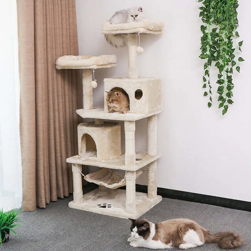 Cat Tree 150CM with Scratching Posts Hammock