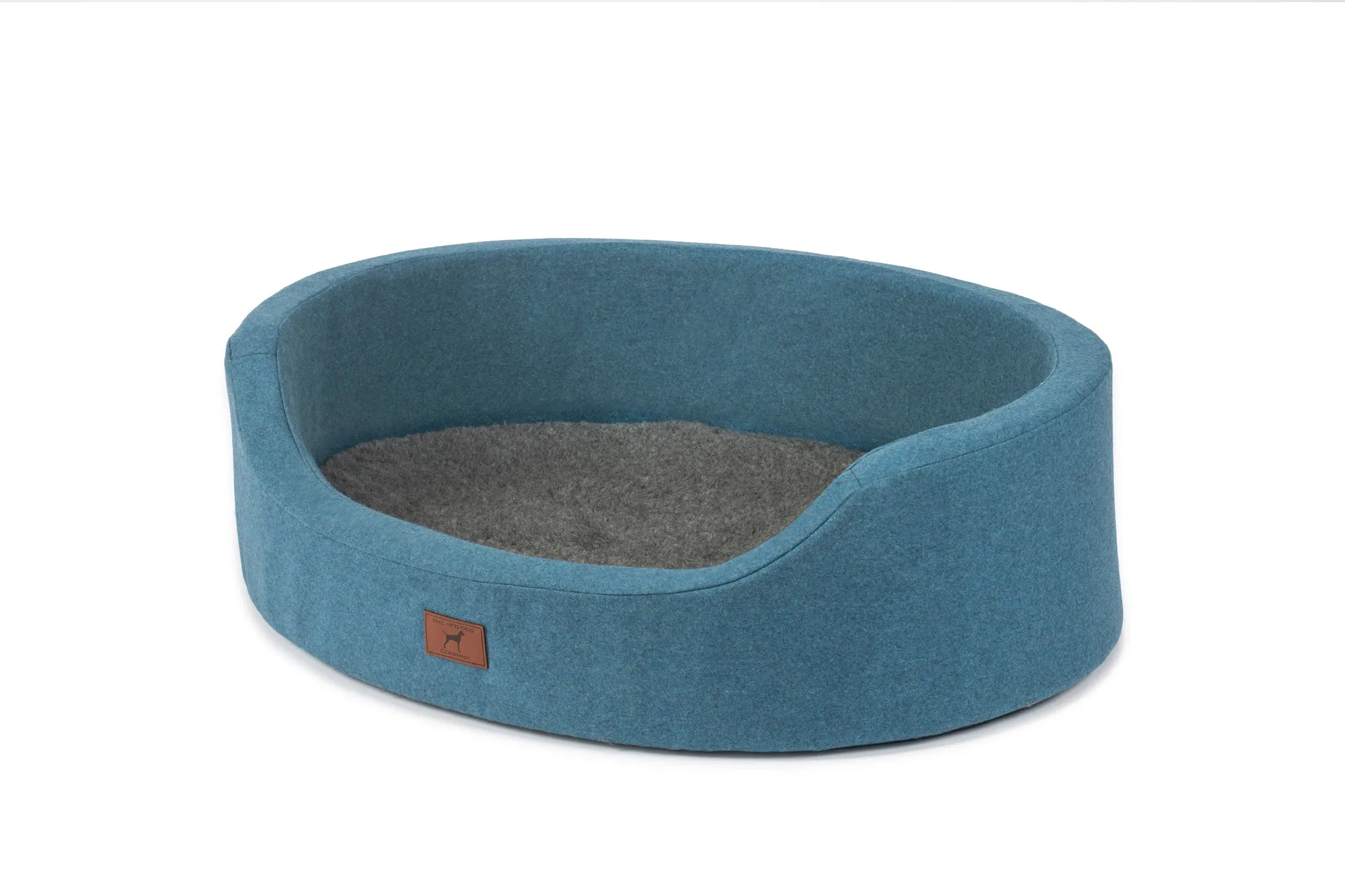 Cerulean Blue Oval Dog Bed