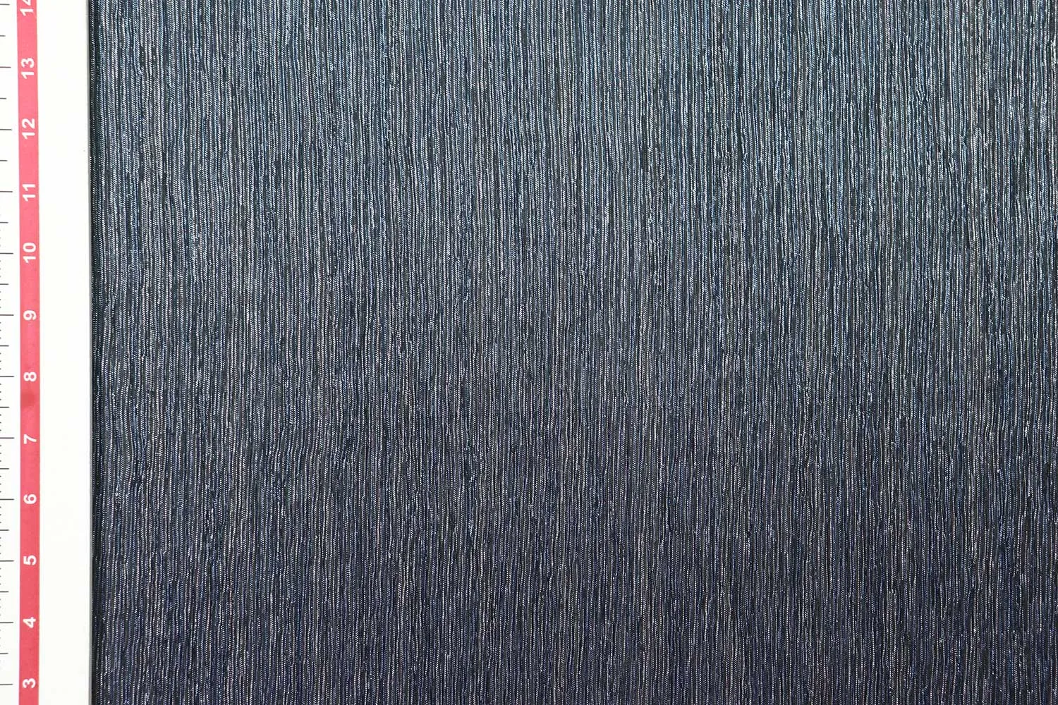 Dark Blue & Turquoise Double Shade Lurex Pleated Knit Fabric