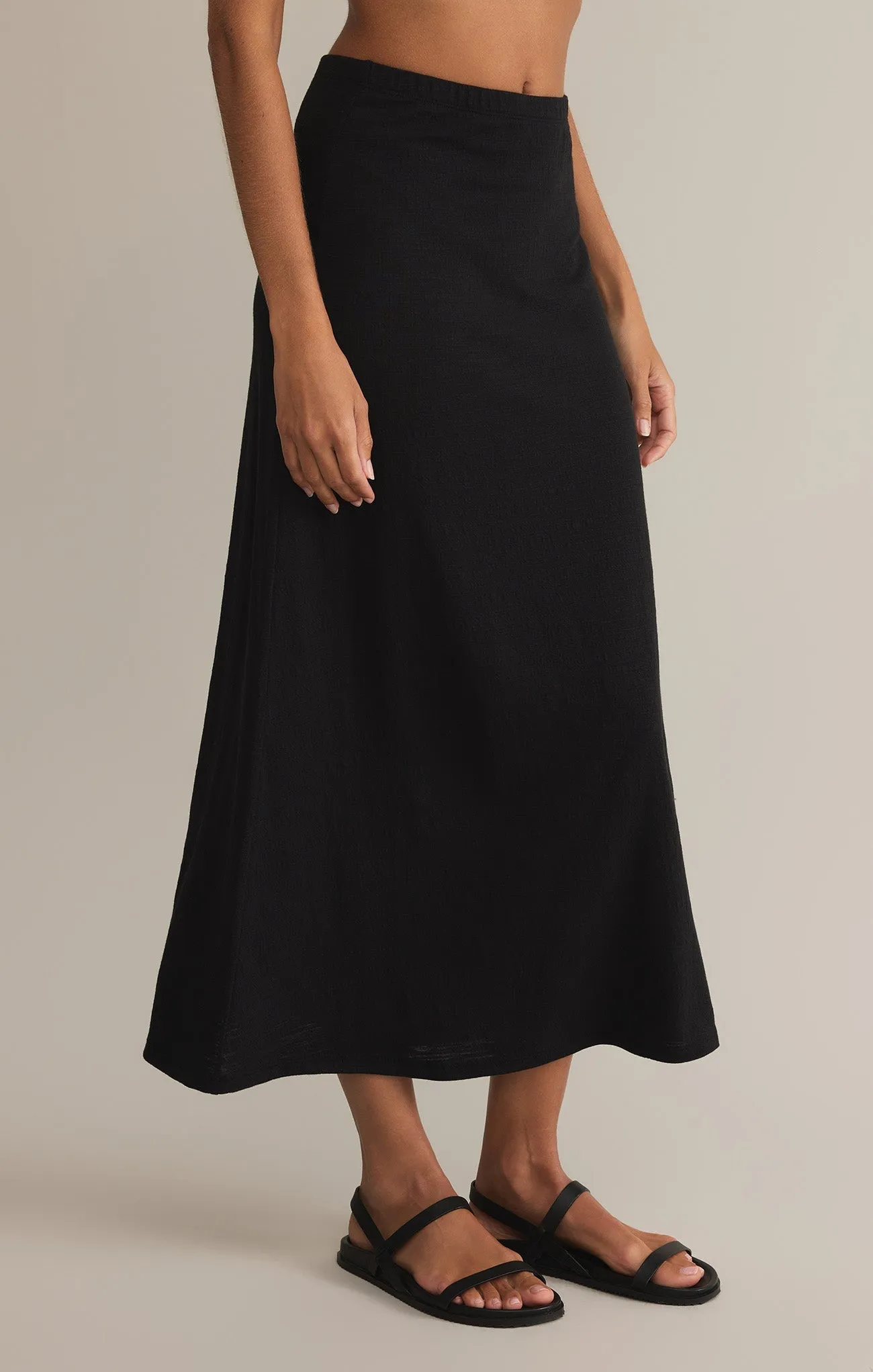 Delavine Textured Midi Skirt