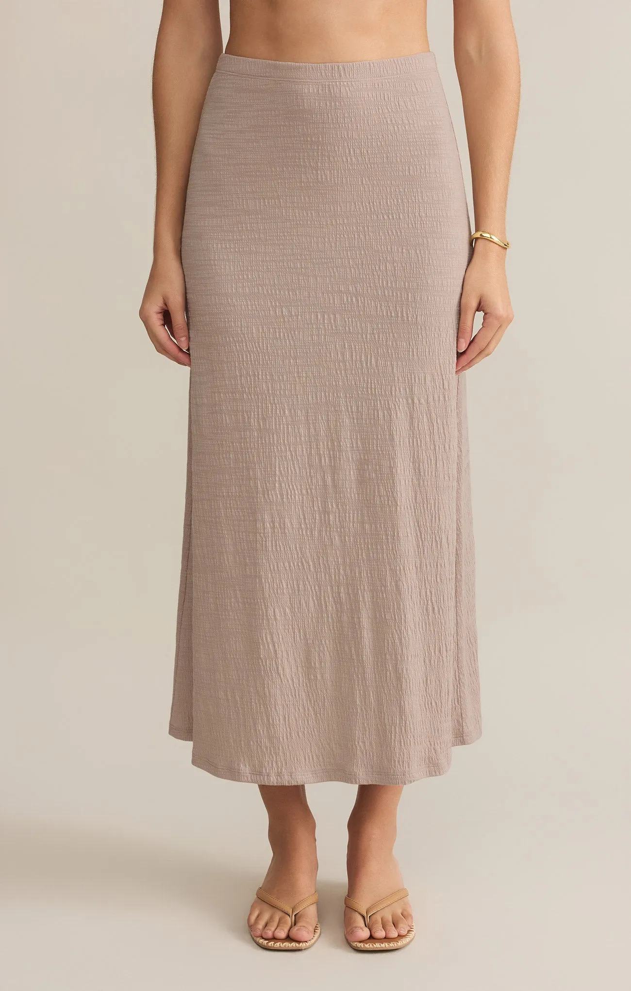 Delavine Textured Midi Skirt