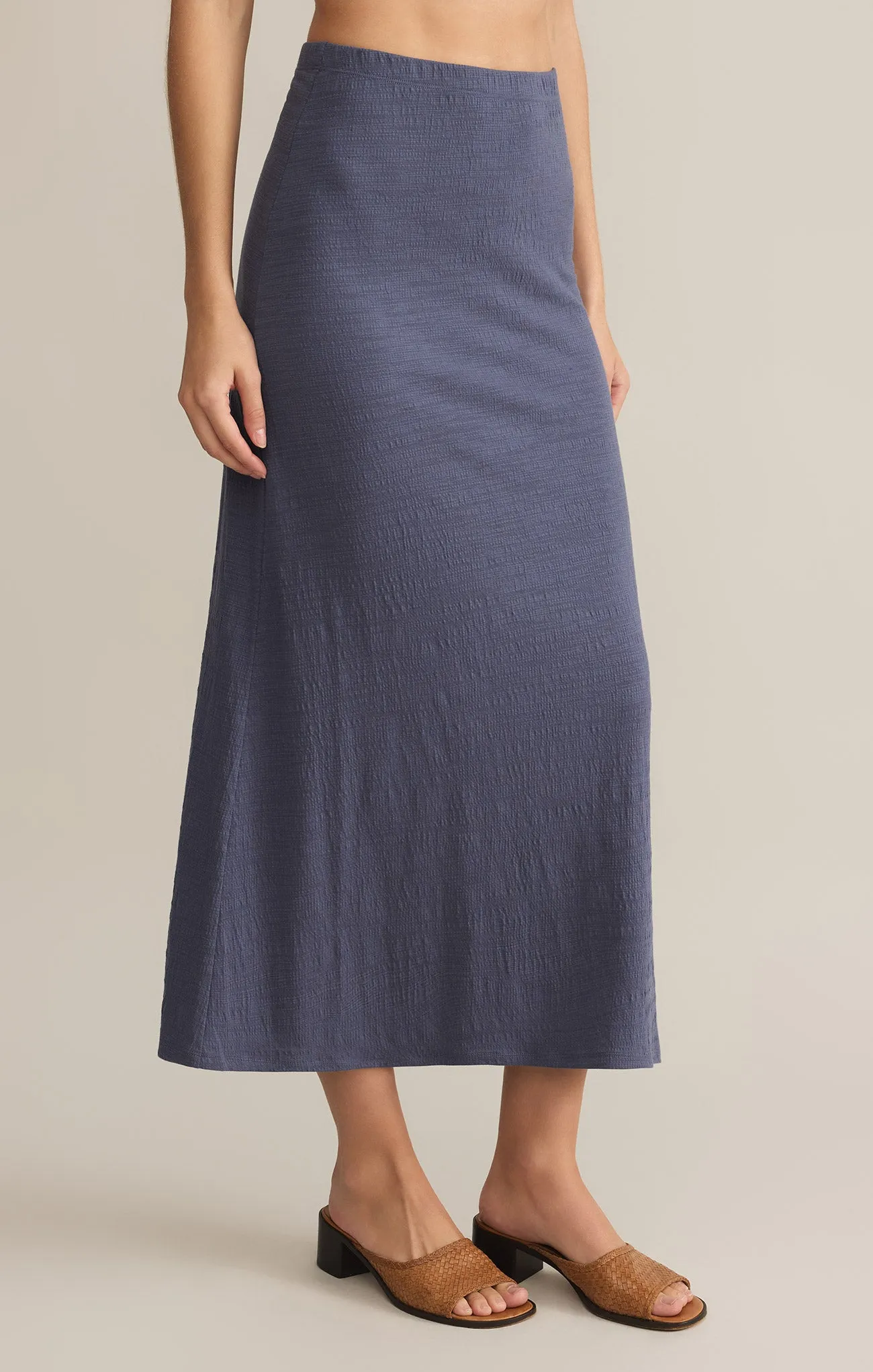 Delavine Textured Midi Skirt