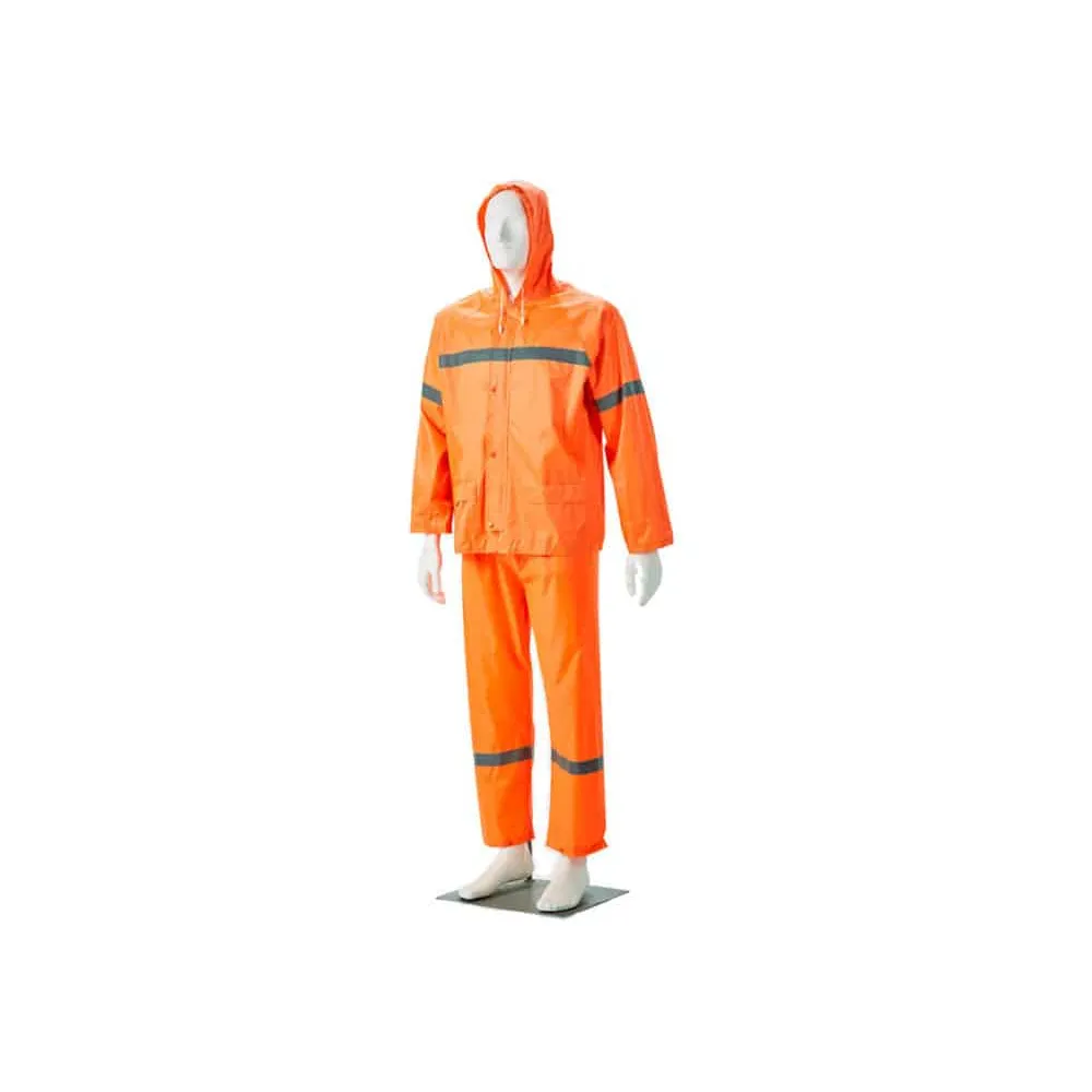 DROMEX RAIN SUIT RUBBERIZED REFL. TAPE  COLOUR-ORANGE XL