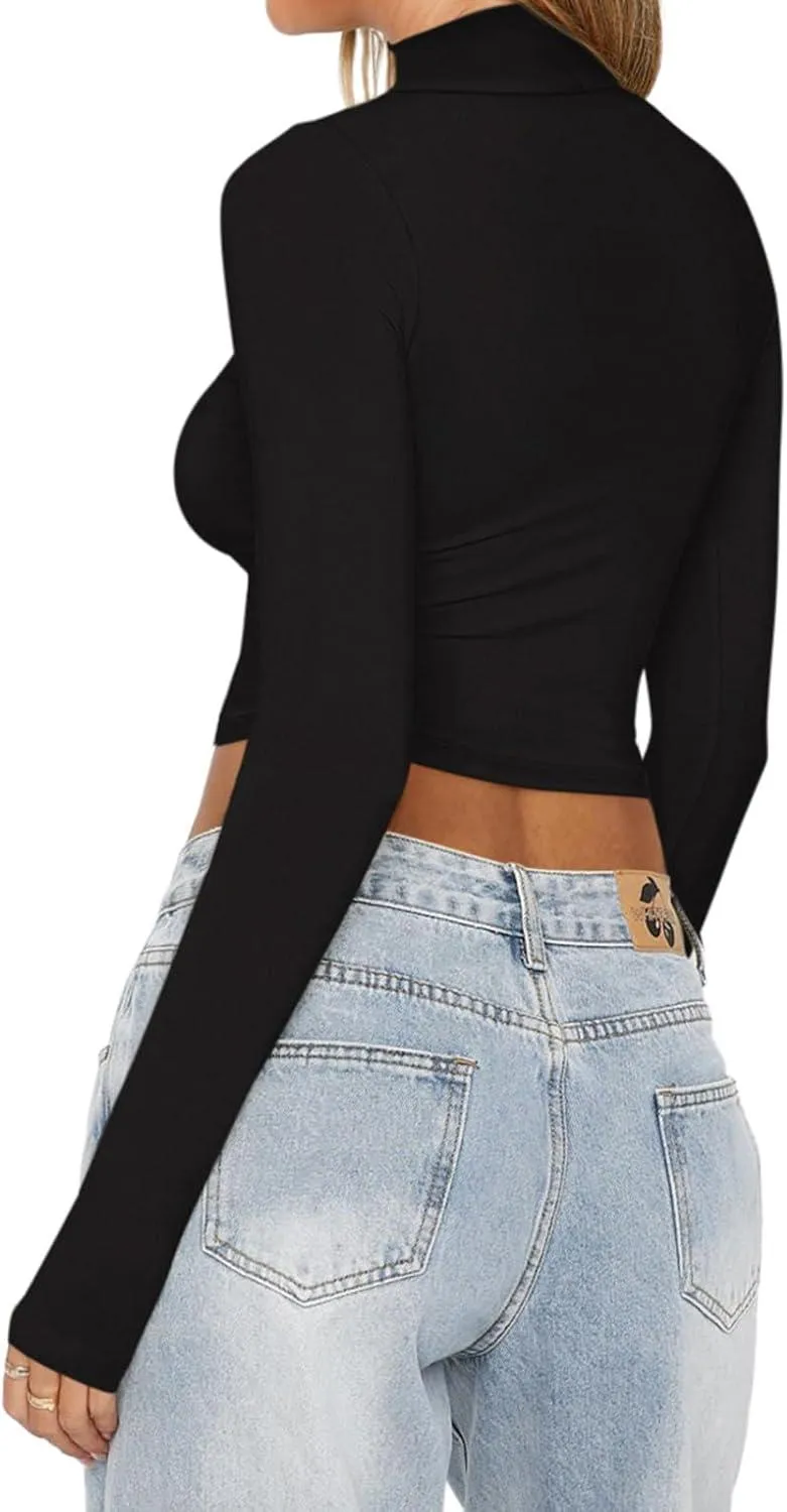 Eclipse Form Mock Neck Crop Top