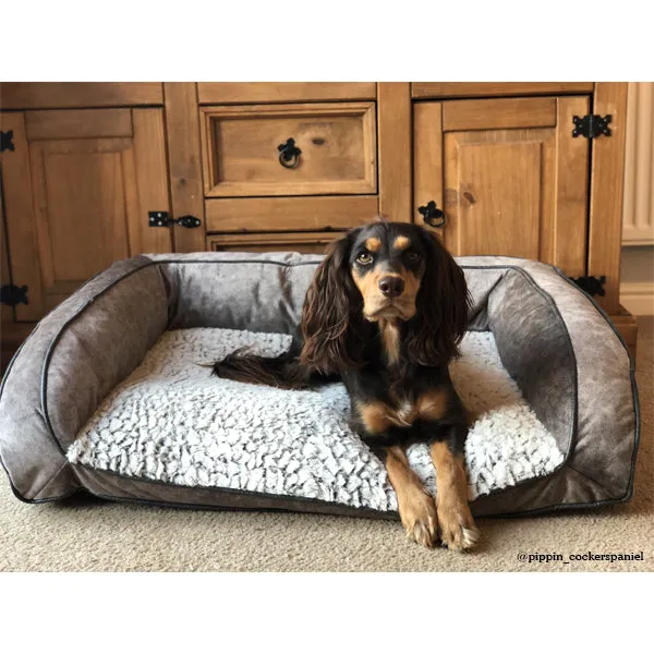 Grey Luxury Plush Sofa Bed