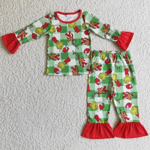 Hot Sale Baby Girl Pajamas Christmas Girls Sleepwear Set Fashion GLP0295