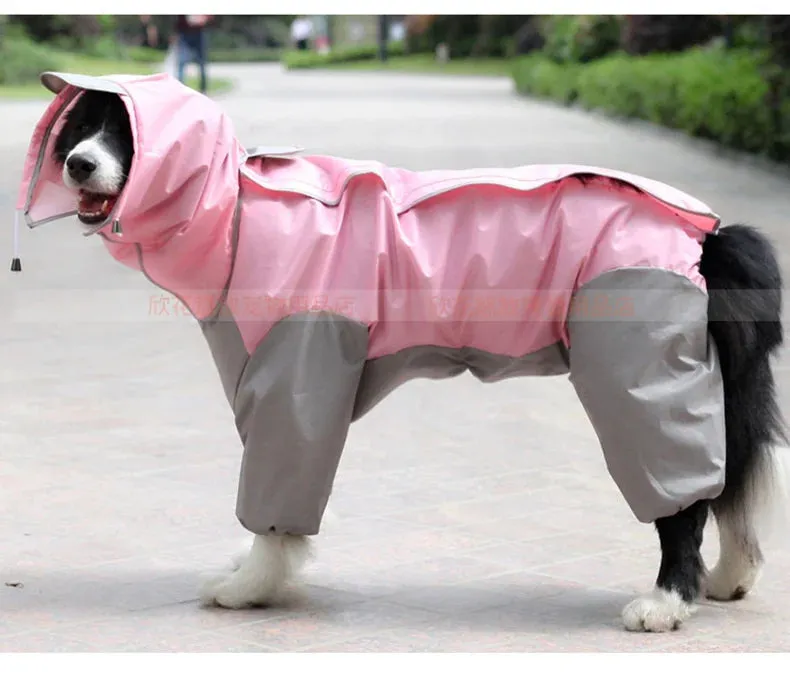 Large Dog Pet Boy Dog Raincoat Waterproof Rain Clothes Jumpsuit For Big Medium Small Dogs Golden Retriever Outdoor Pet Clothing Coat