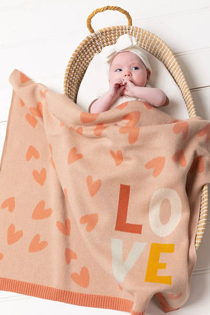 Love Heart Blanket Blush