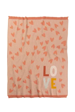 Love Heart Blanket Blush