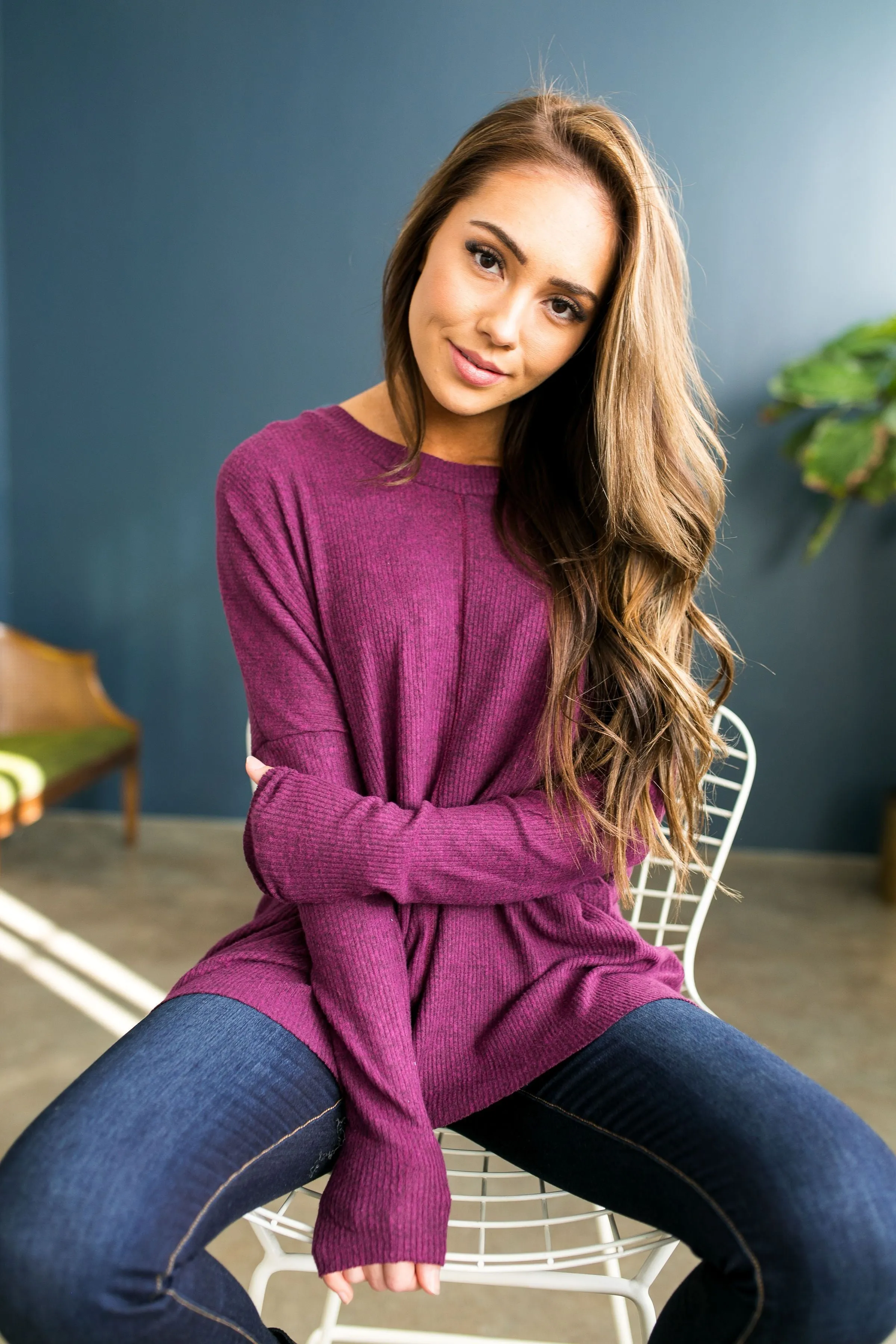 Magnificent Magenta Soft Ribbed Top