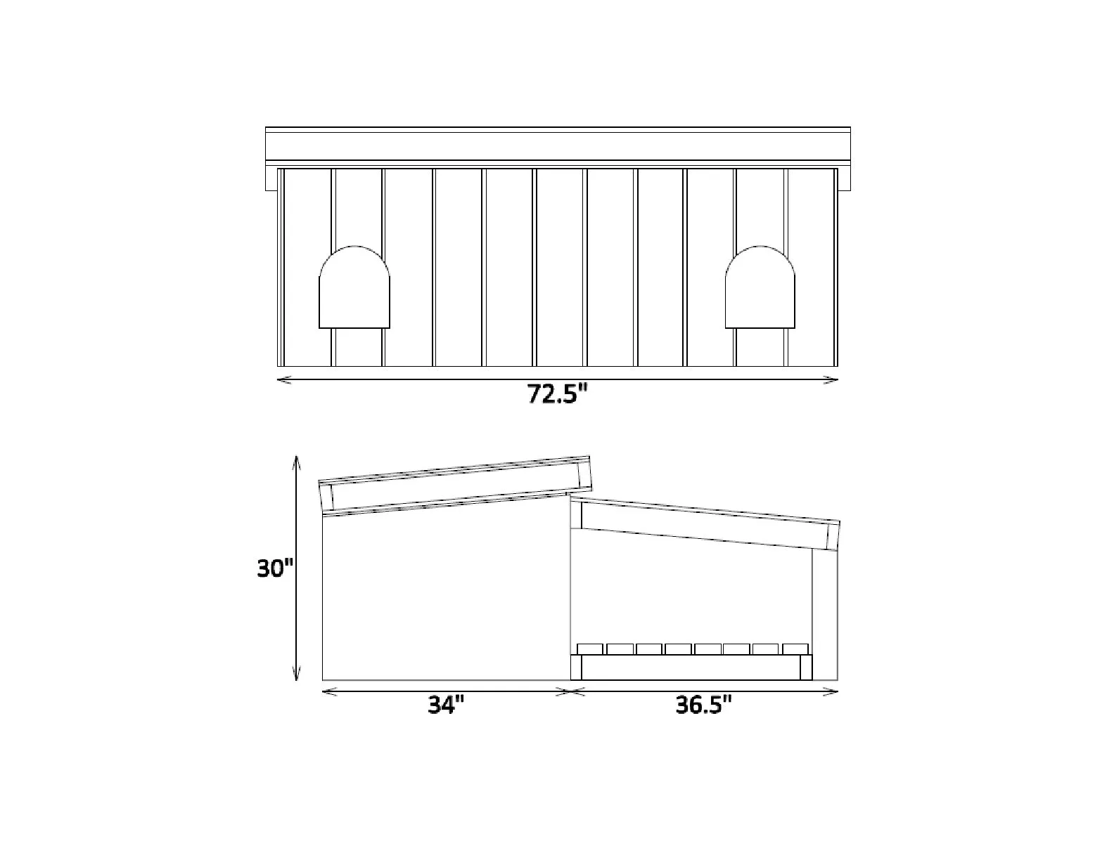 Multi Dog House With Covered Porch - DIY Dog House Plans - Pet Puppy Shelter Kennel Medium