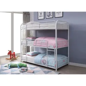 Mya Triple Metal Bunk Bed - Full, White