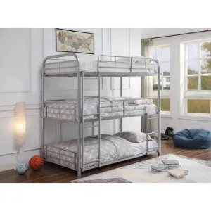 Mya Triple Metal Bunk Bed - Twin, Silver