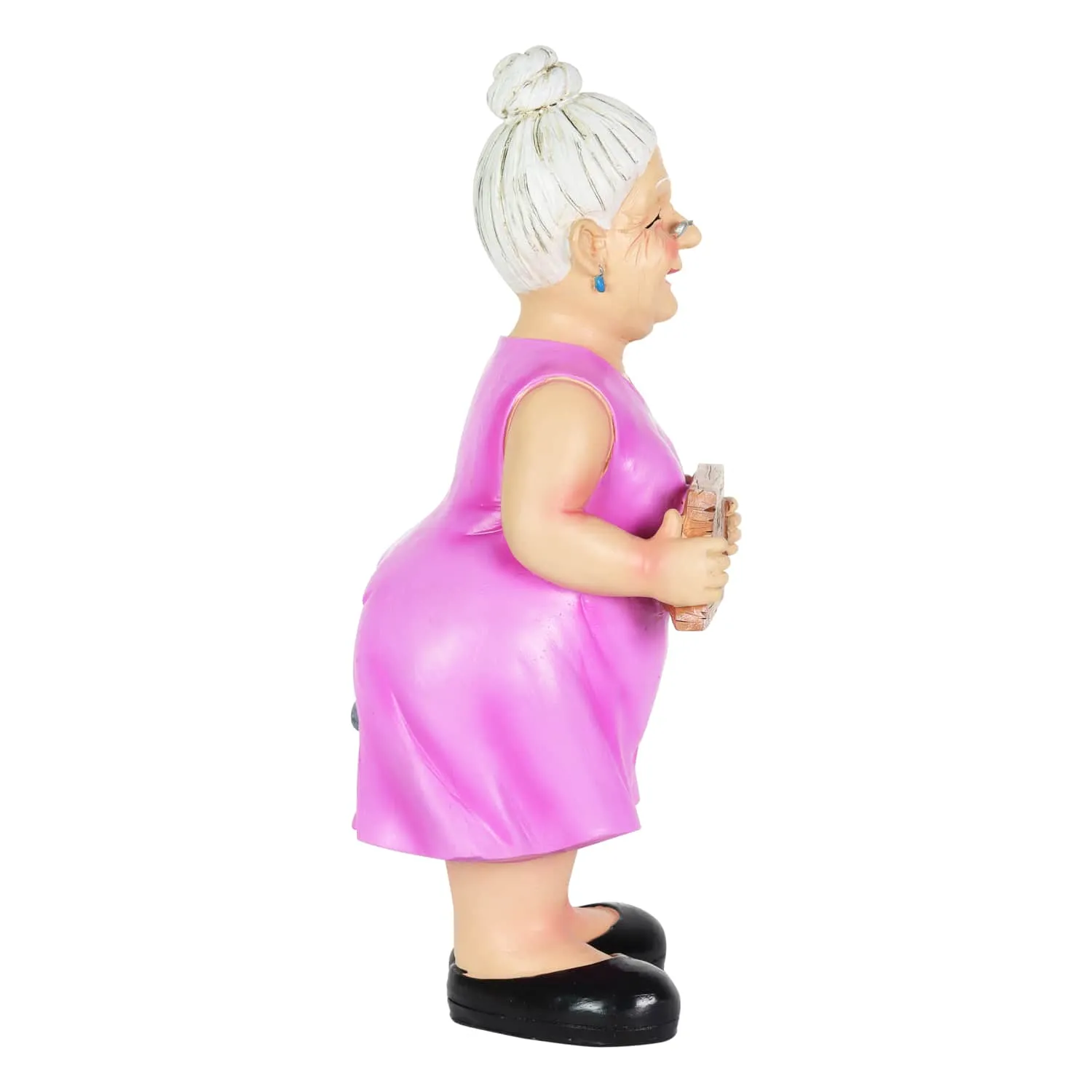 Old Lady Garden Statue with "Have You Seen My Kitten" Sign, 6 by 13.5 Inches