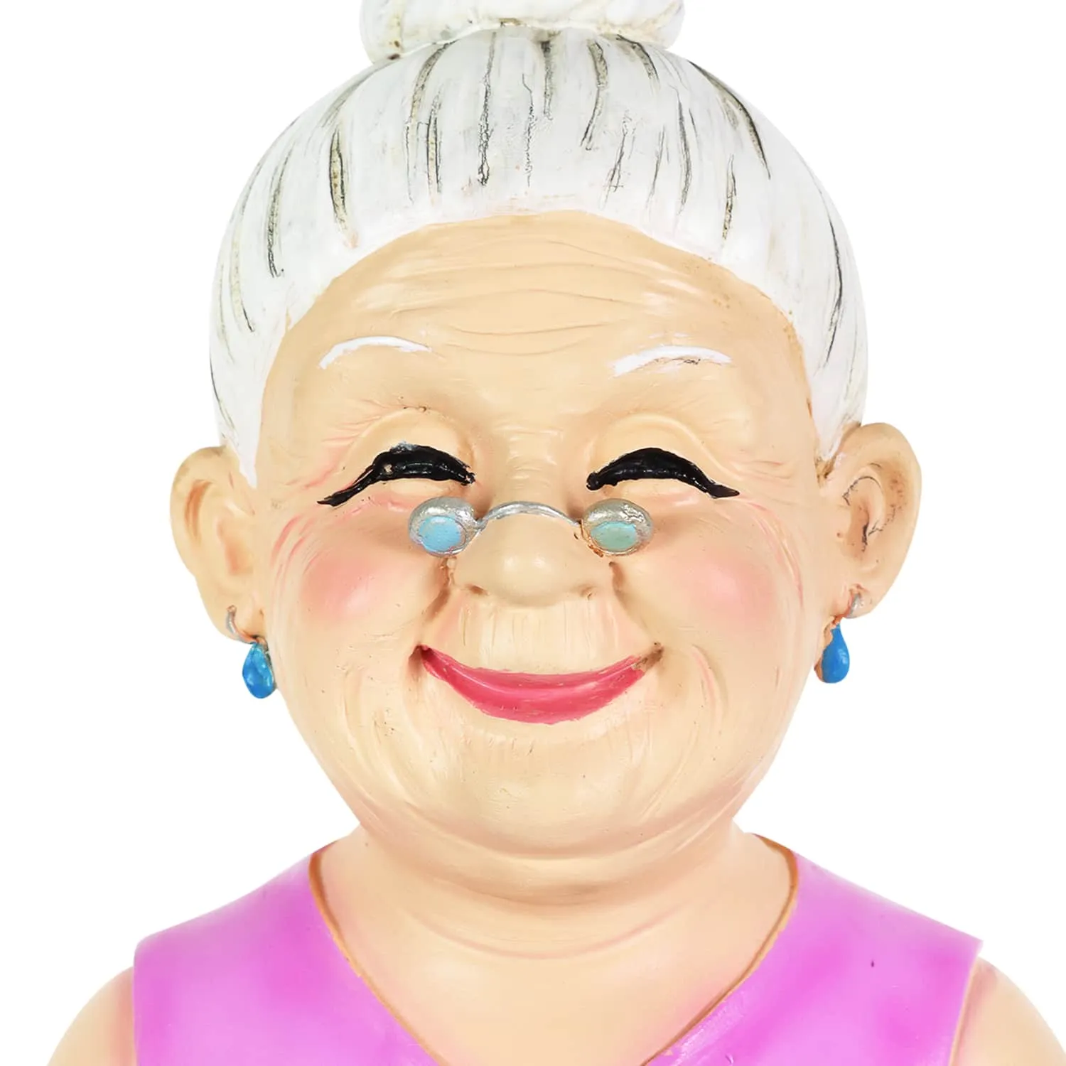 Old Lady Garden Statue with "Have You Seen My Kitten" Sign, 6 by 13.5 Inches