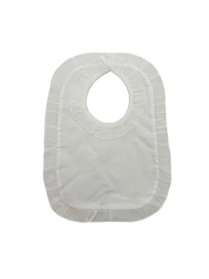 Optco Infant White Soft Cotton Ruffle Bib