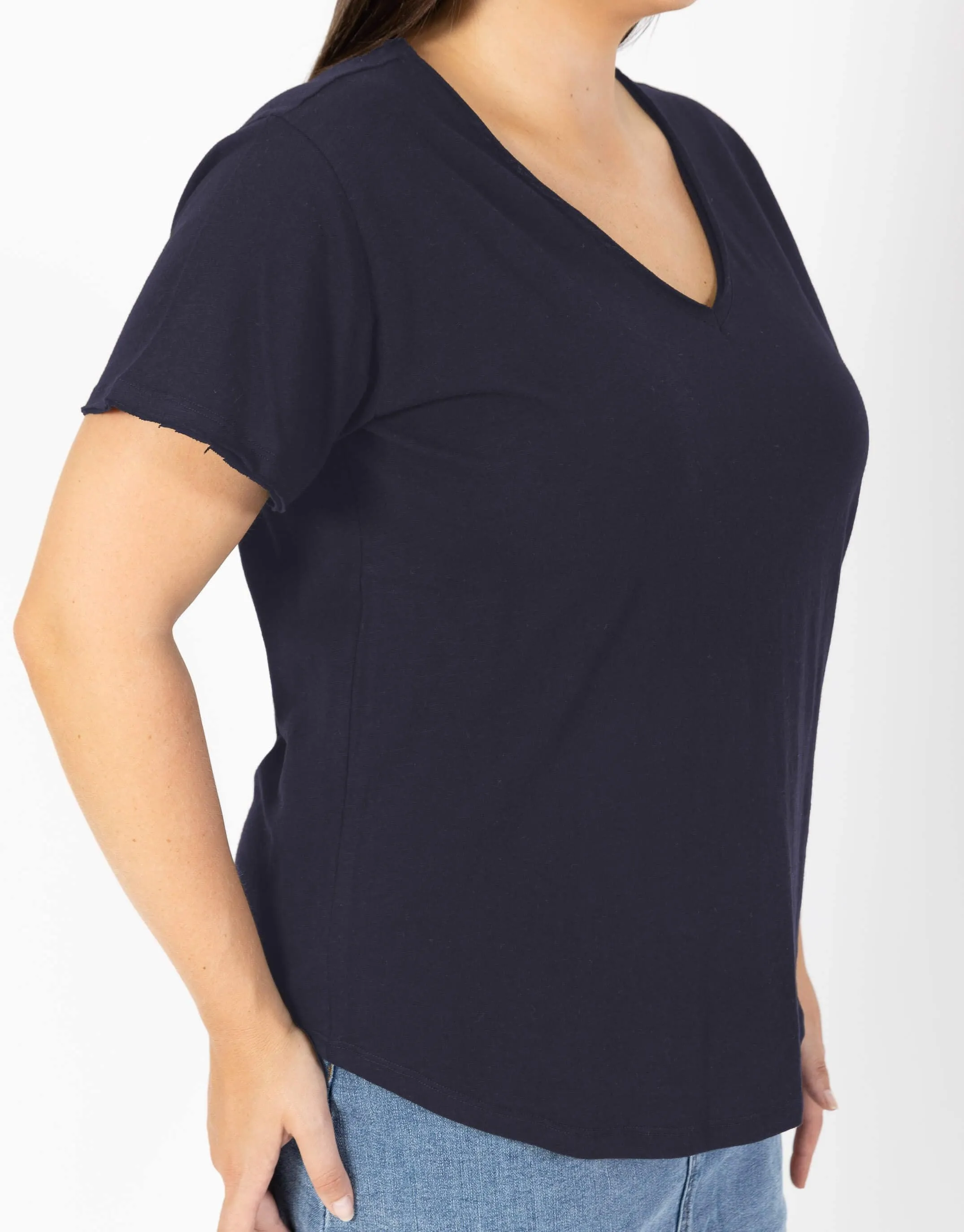 Original V Neck T-Shirt - Navy