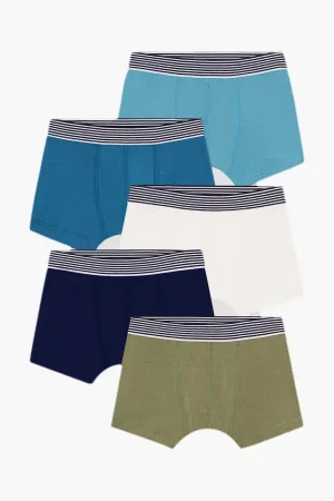 Petit Bateau Boys Boxer Shorts 5-Pack Multi