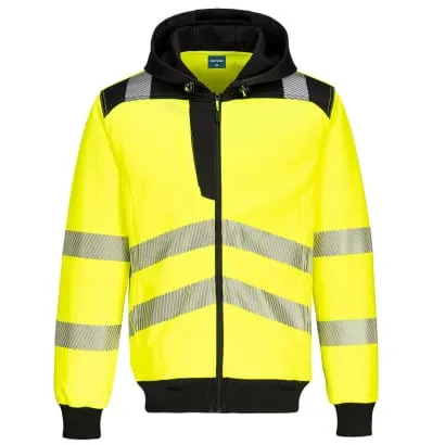 PW3 Hi Vis Zipped hoody hoodie full zip hooded top Hoodie - GORT Rail PW327