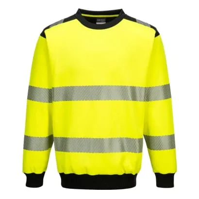 PW3 Segmented Hi Vis Crewneck Sweatshirt Ris 3279 Portwest PW379