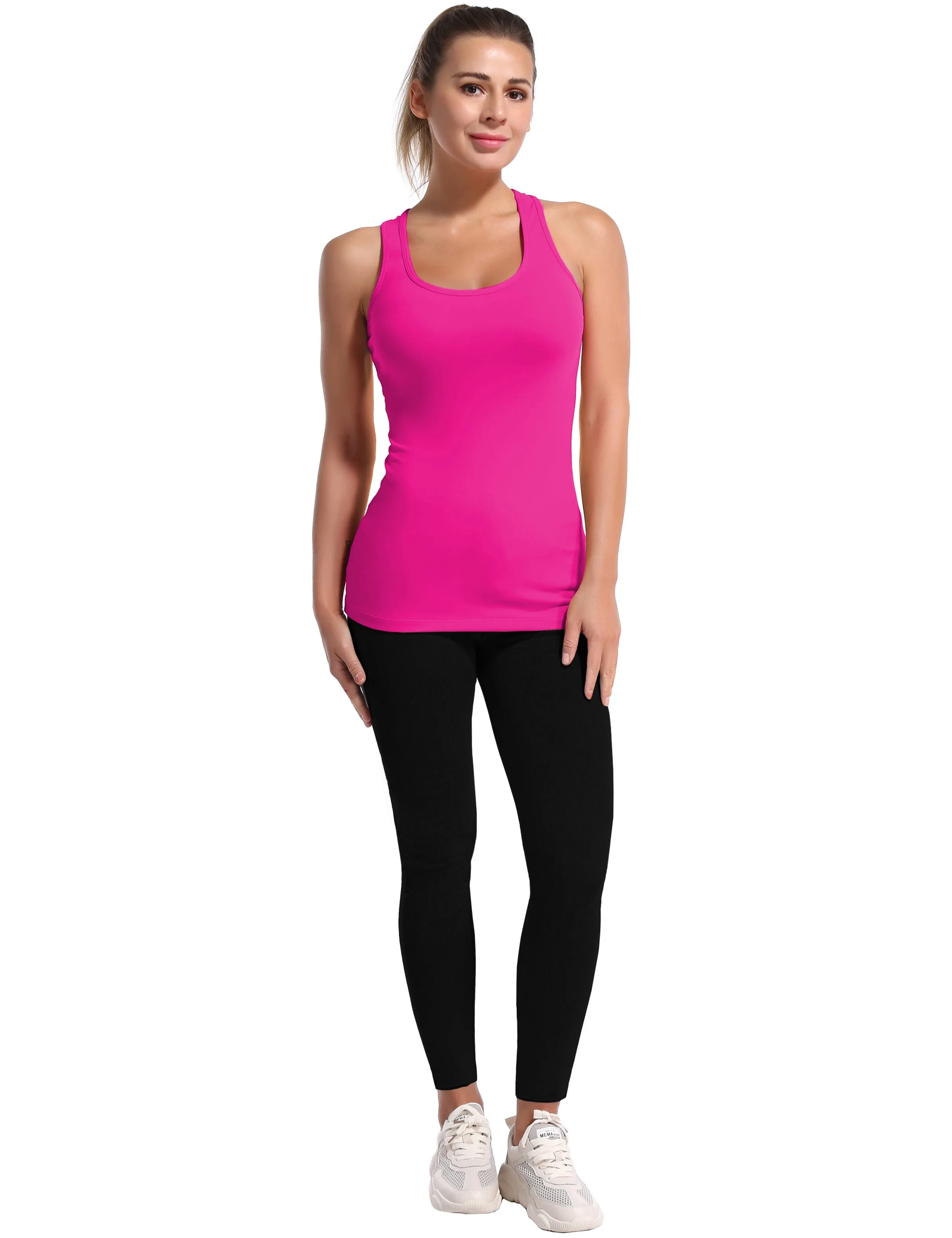 Racerback Athletic Tank Tops magenta_Running