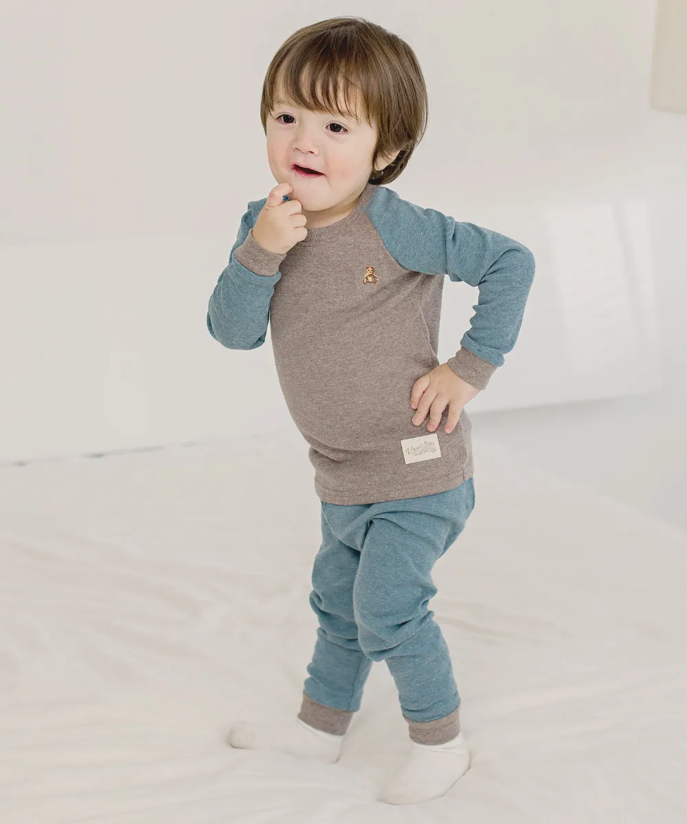 Raglan Charcoal Long Sleeve Pajamas