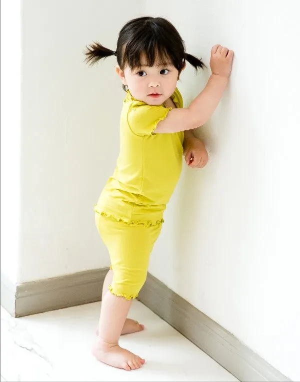 Shirring Olive Short Sleeve Pajamas