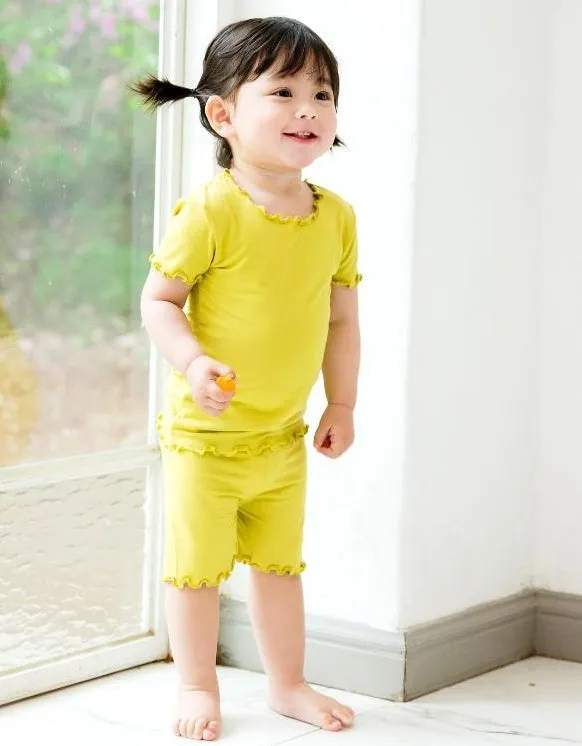 Shirring Olive Short Sleeve Pajamas