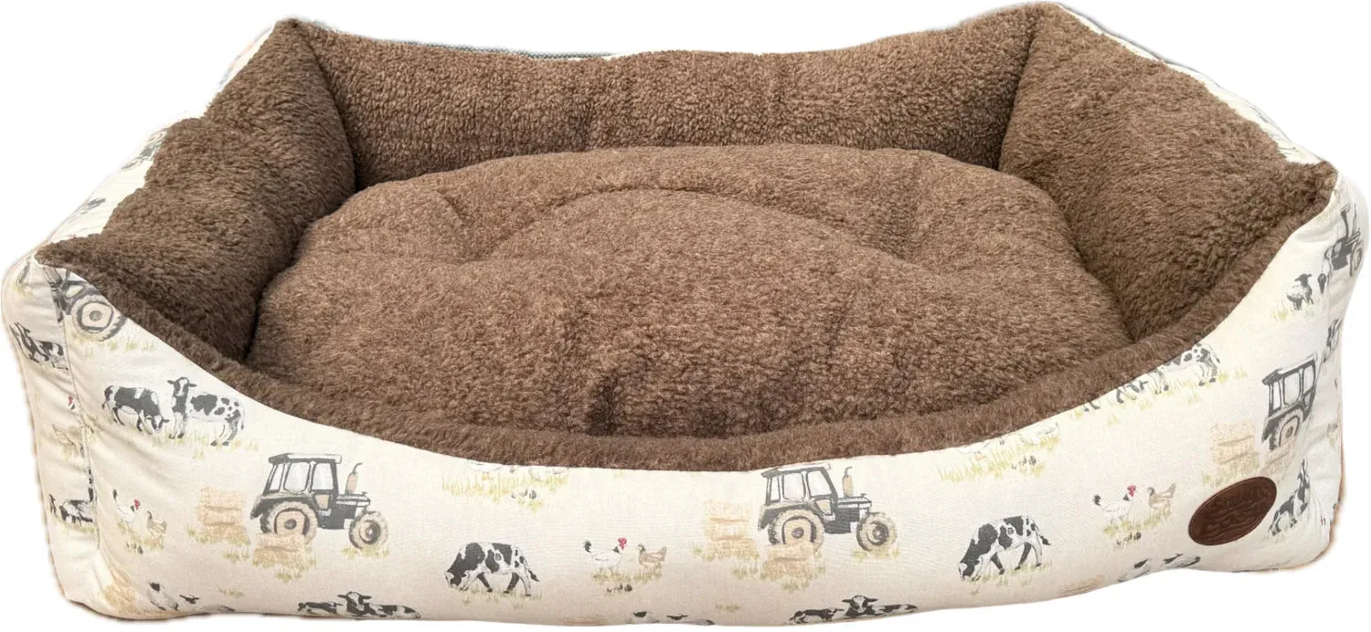 Snug & Cosy Farmyard Rectangle Dog Bed